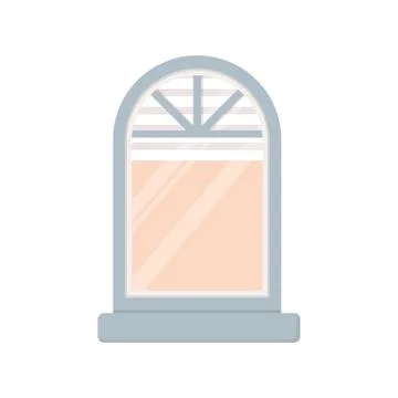 Window facade exterior building isolated icon white background Ilustración de archivo