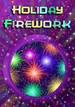 Window with Firework Stock Illustration