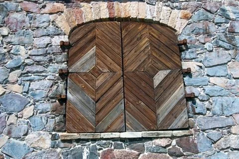 Window in the fortress. Stock Photos