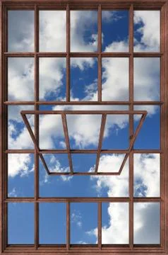 Window frame. 3D render Stock Illustration