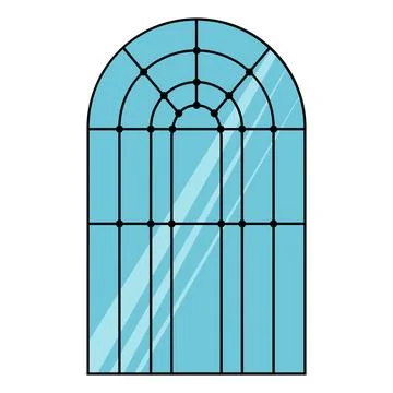 Window frame with arch. Window architecture exterior. Vector element Stock Illustration