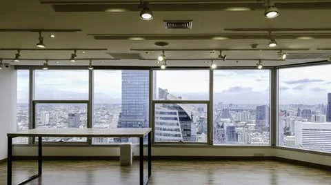 Window frame with building city background, Skyline Buildings from window off Stock Photos