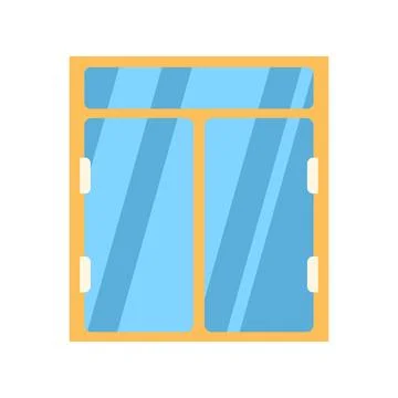 Window frame with clear glass panes illustration Ilustración de archivo