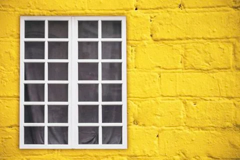 Window Frame on the Facade of House Stock Photos
