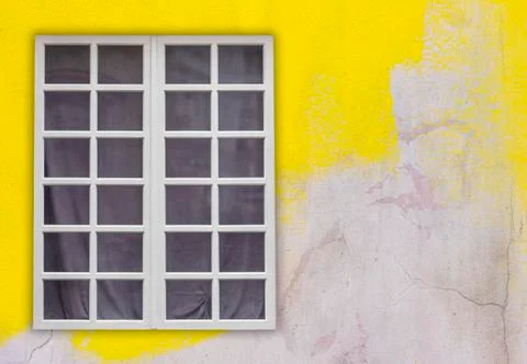 Window Frame on the Facade of House Stock Photos