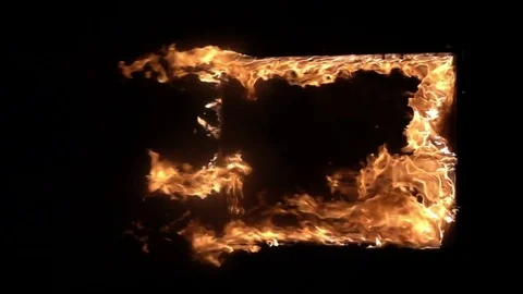 The window frame in the fire Stock Footage 74348781