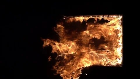 The window frame in the fire Stock Footage 74348859