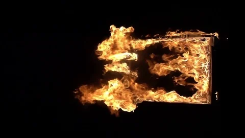 The window frame in the fire Видео 74348878