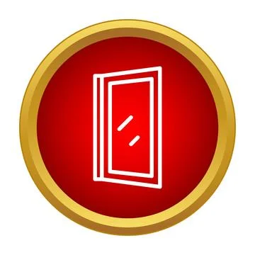Window frame with glass panel line icon Stock Illustration