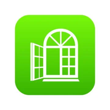 Window frame icon green Ilustración de archivo