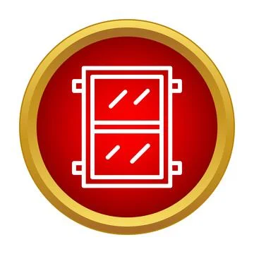 Window frame icon on red circle background Stock Illustration