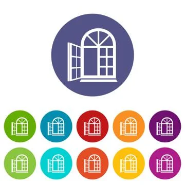 Window frame icons set color Ilustración de archivo