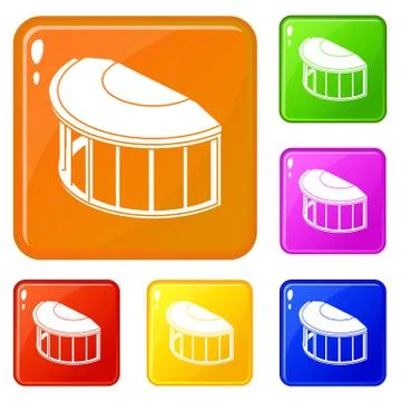 Window frame icons set vector color Stock Illustration