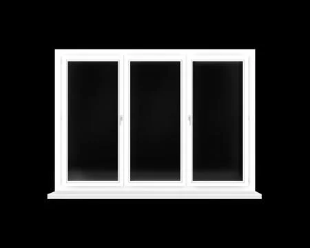 Window frame isolated on dark background. Design element Ilustración de archivo