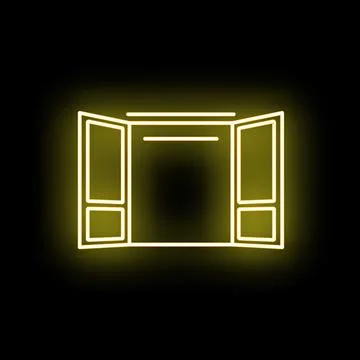 Window frame opening neon glowing line icon Stock-Illustration