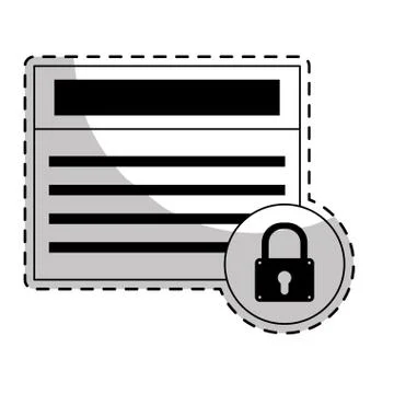 Window frame with padlock icon Stockillustratie