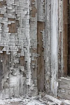 Window Frame with Peeling Lead Paint Stock Photos