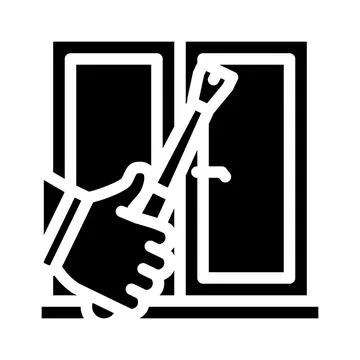 Window frame repair glyph icon vector illustration Stock Illustration