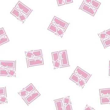 Window frame repair glyph vector seamless pattern Stock Illustration