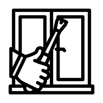 Window frame repair line icon vector illustration Stock Illustration