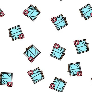 Window frame repair vector seamless pattern Illustrazione stock
