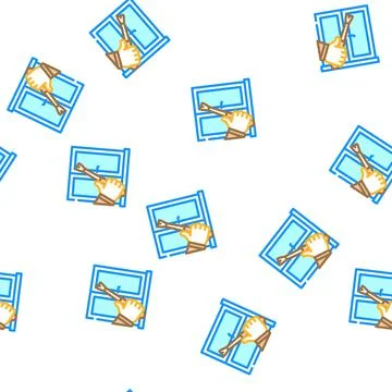 Window frame repair vector seamless pattern Stock Illustration