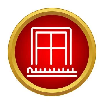 Window frame with ruler showing measurement icon concept Illustrazione stock