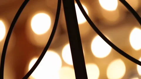 Window frame silhouette with light bokeh shining through Stock Footage 107346644