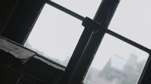 Window frame slow motion shot Stockbeeldmateriaal 89533615