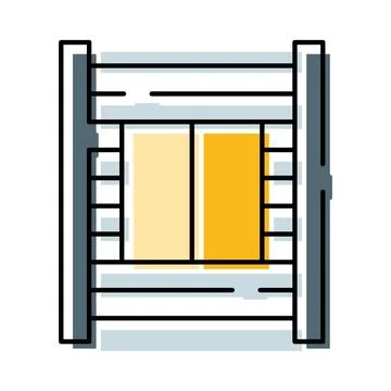 Window frame with yellow and gold accent colors Stock Illustration