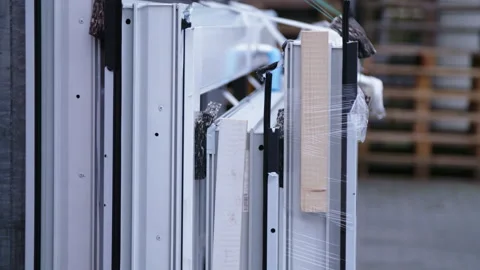 Window frames for shipment Stock Footage 229966907