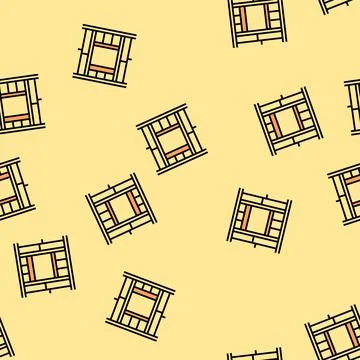Window frames wood frame house vector seamless pattern Stock Illustration