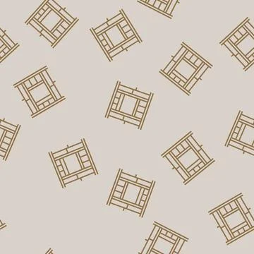 Window frames wood frame house line seamless pattern Stock Illustration