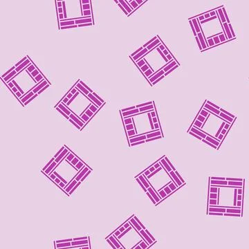 Window frames wood frame house glyph seamless pattern Stock Illustration