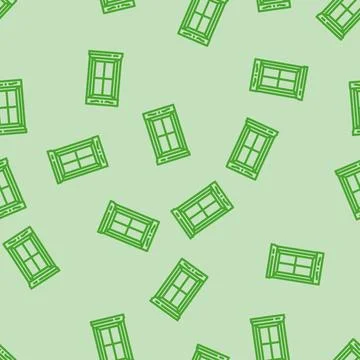 Window frames wood frame house line vector seamless pattern Stock Illustration