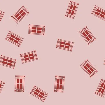 Window frames wood frame house glyph vector seamless pattern Illustrazione stock