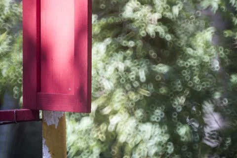 Window in the garden, background bokeh Stock Photos