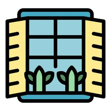 Window garden icon vector flat Illustrazione stock