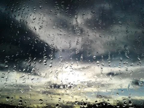 Window glass after rain Stock Photos