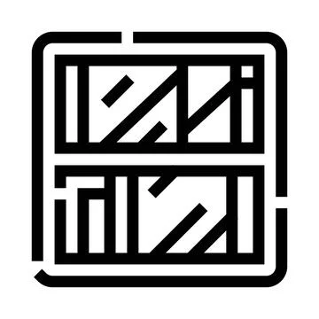 Window glass panel outline vector line icon Illustrazione stock
