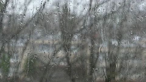Window glass at rainy day Stock Footage 181479953