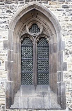 Window of a gothic cathedral Foto stock