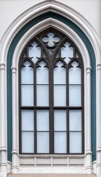 Window of a gothic cathedral Stock Photos