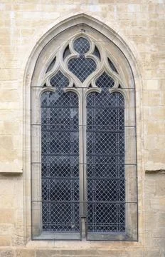 Window of a gothic cathedral Stock Photos