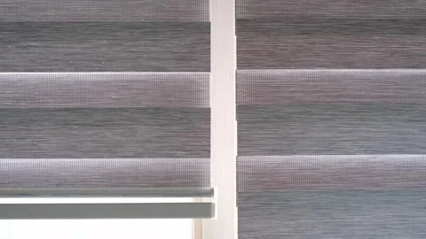 Window with gray blinds close-up front view. Stock Footage 306277977