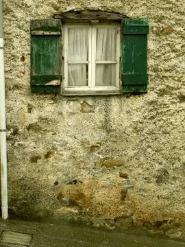 Window with green shutters 写真素材