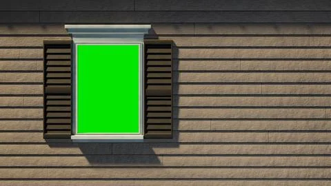 Window Greenscreen  Stock Photos