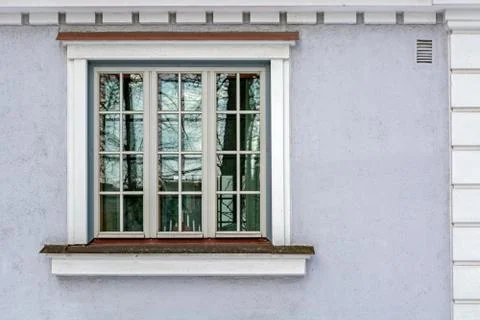 Window on grey. Stock Photos