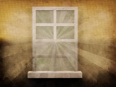 Window on grunge background Stock Illustration