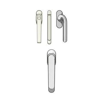 Window handle design with different views illustration Illustration